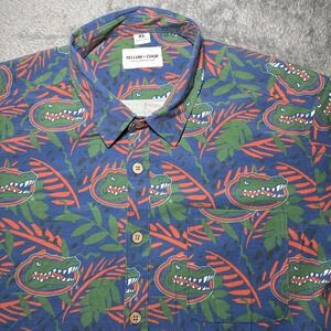 Blue and Green Alligator Print Men's Shirt